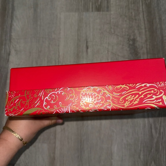 2/$15 Carolina Herrera Vibrant Red and Gold Decorative Empty Box - Picture 2 of 3